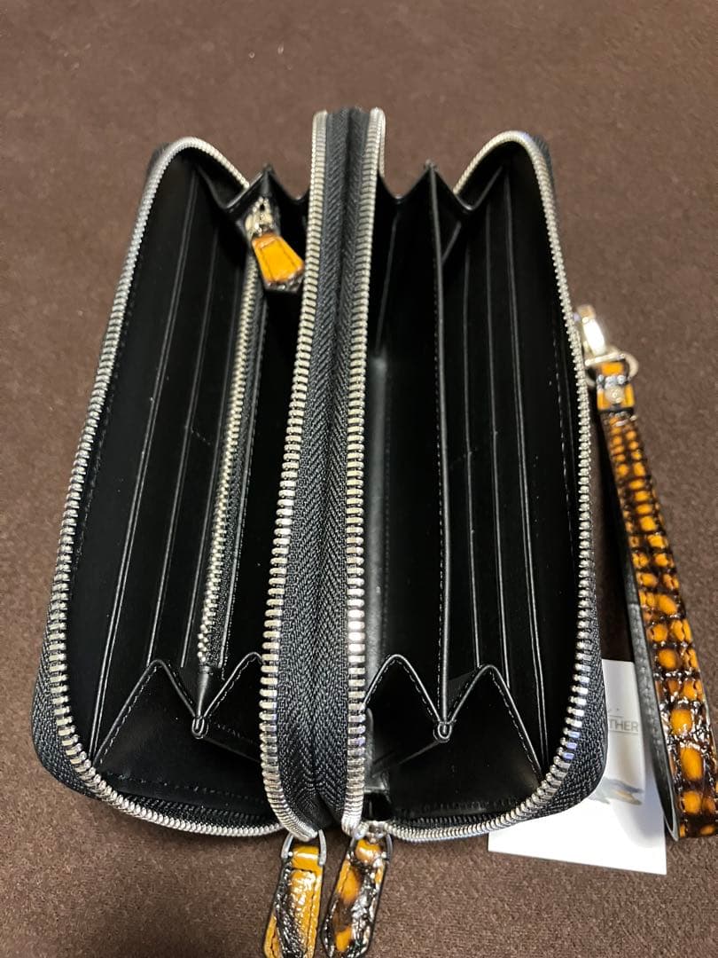 クロコダイル（本物）Wファスナー長財布☆新品未使用☆最終値下げ価格☆