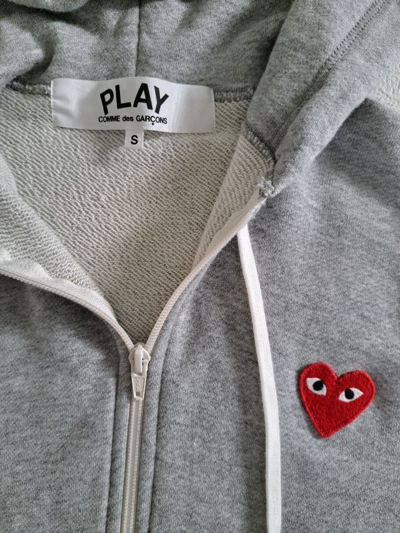 古着 コムデギャルソン PLAY フルジップパーカー グレー S
