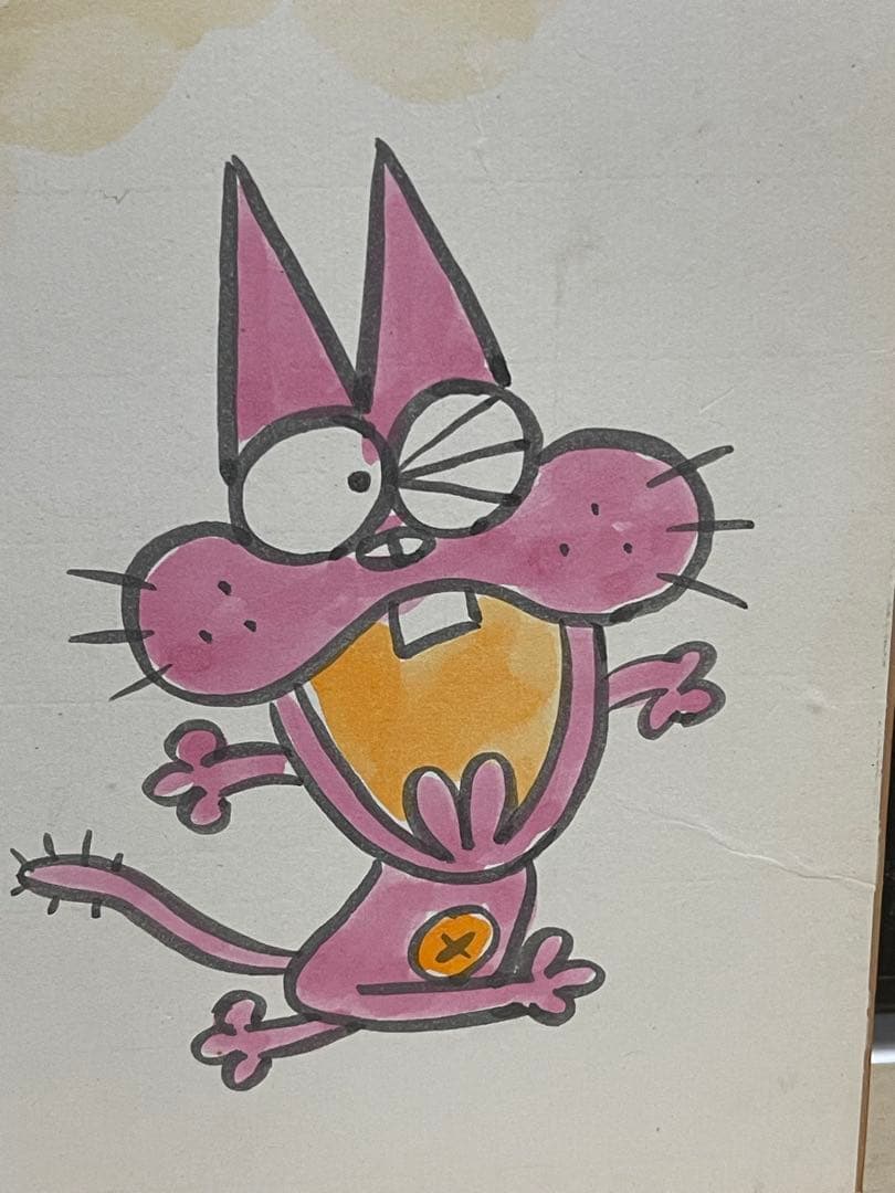 赤塚不二夫　カラー直筆イラスト　直筆サイン色紙