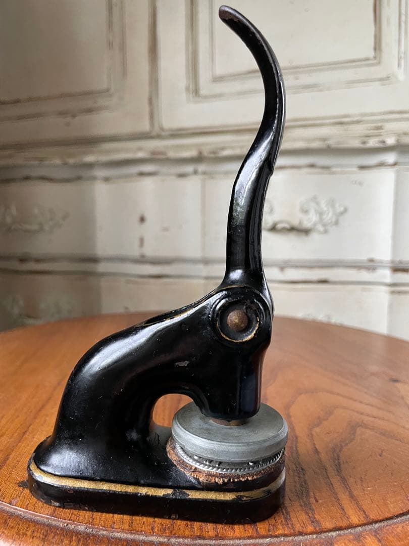 アンティーク　エンボッサー　公印　メタル　スタンプ　シール　プレス　アメリカ