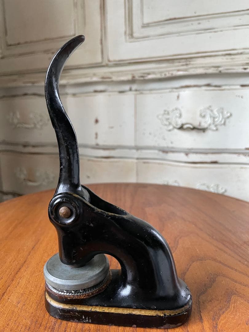 アンティーク　エンボッサー　公印　メタル　スタンプ　シール　プレス　アメリカ