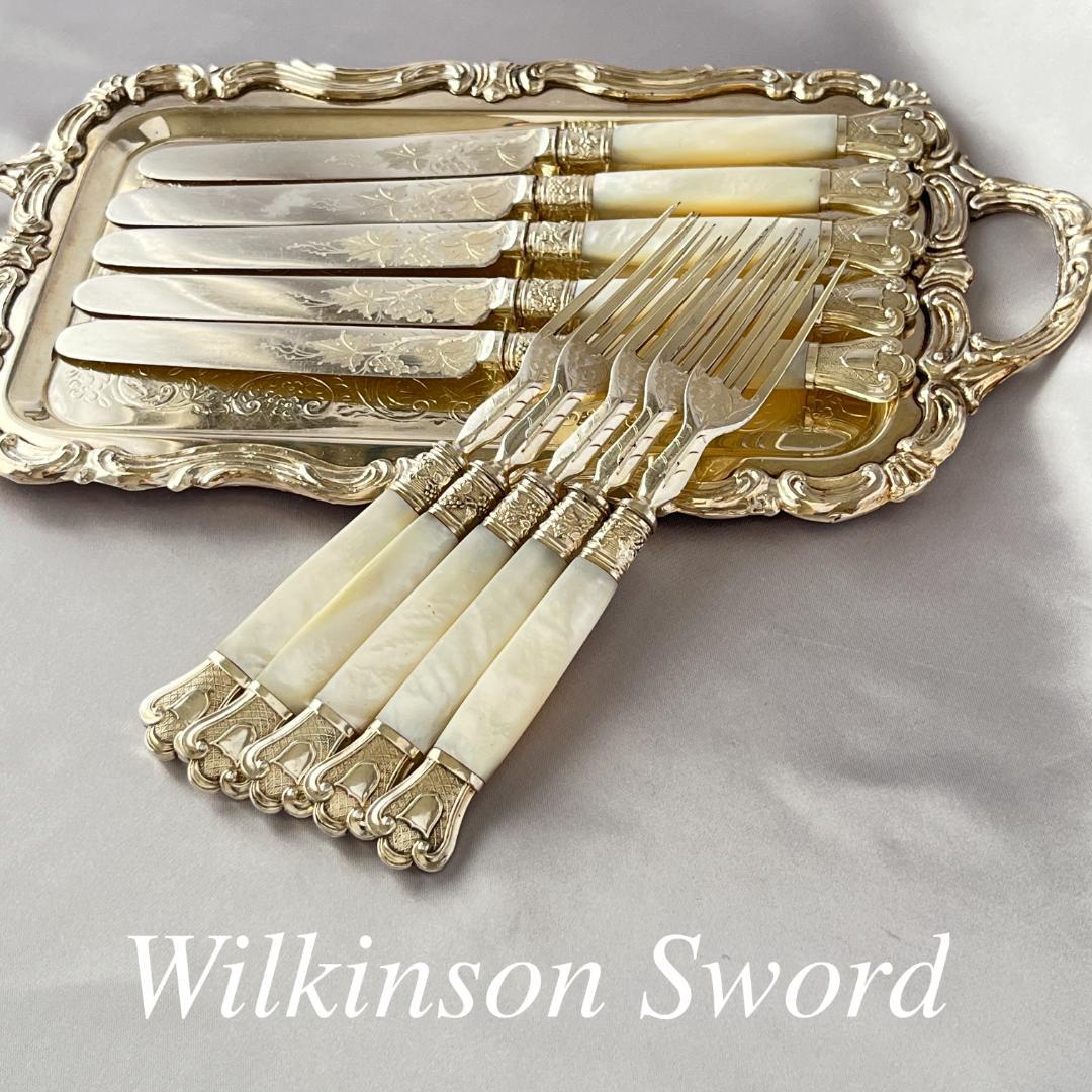 【白蝶貝】パストリーセット10本 マザーオブパール 葡萄と蔦のデコレーション