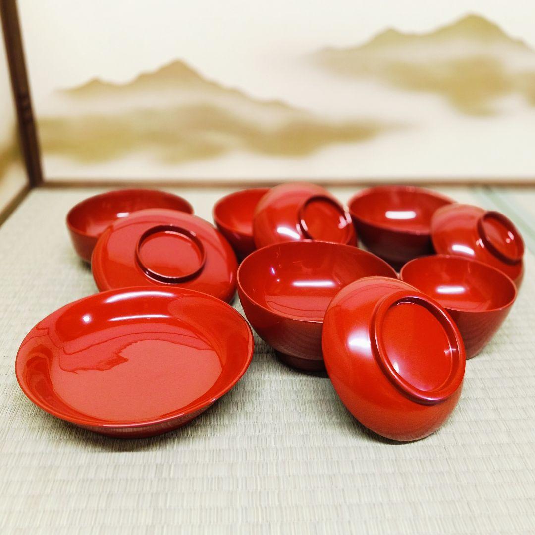 輪島塗 宗和膳 朱漆 吸物椀 煮物椀 六点揃 5セット 美品 懐石膳AK60