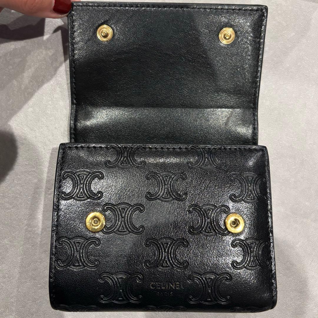 CELINE スモール　トリフォールドウォレット ブラック