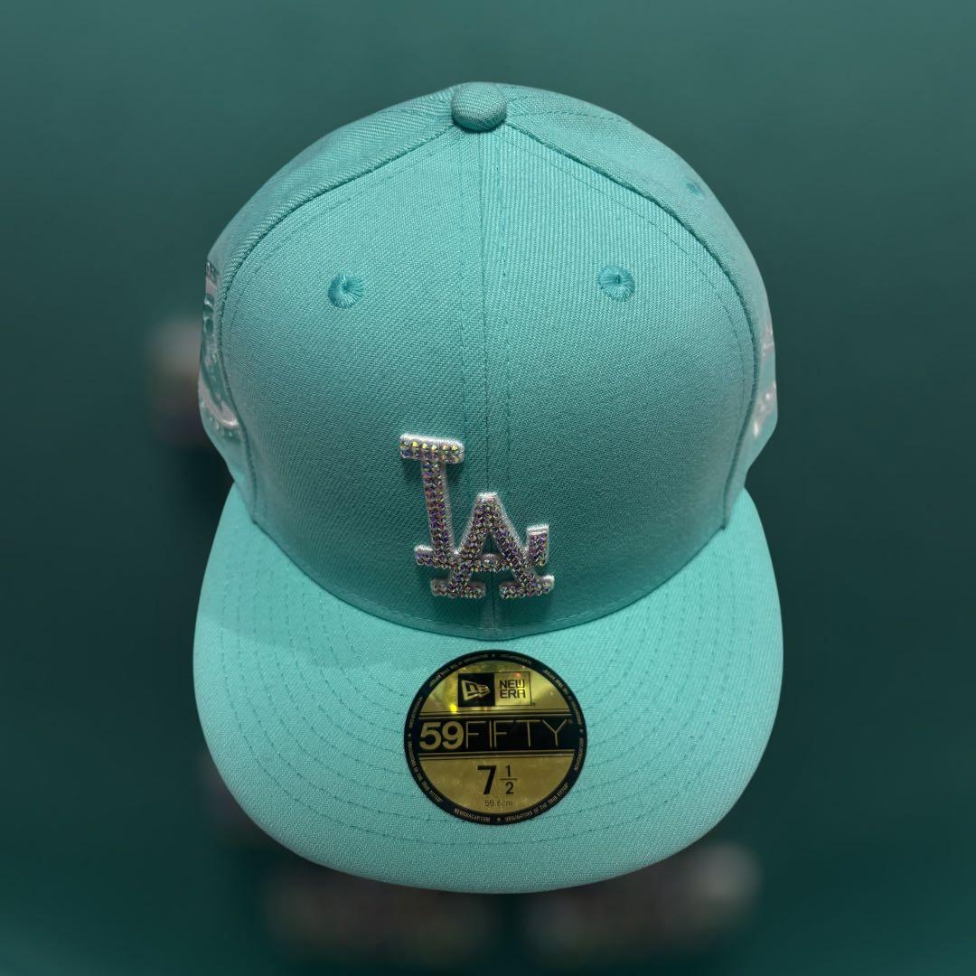 極希少　newera ターコイズブルー　ジュエリーカスタム　1/2