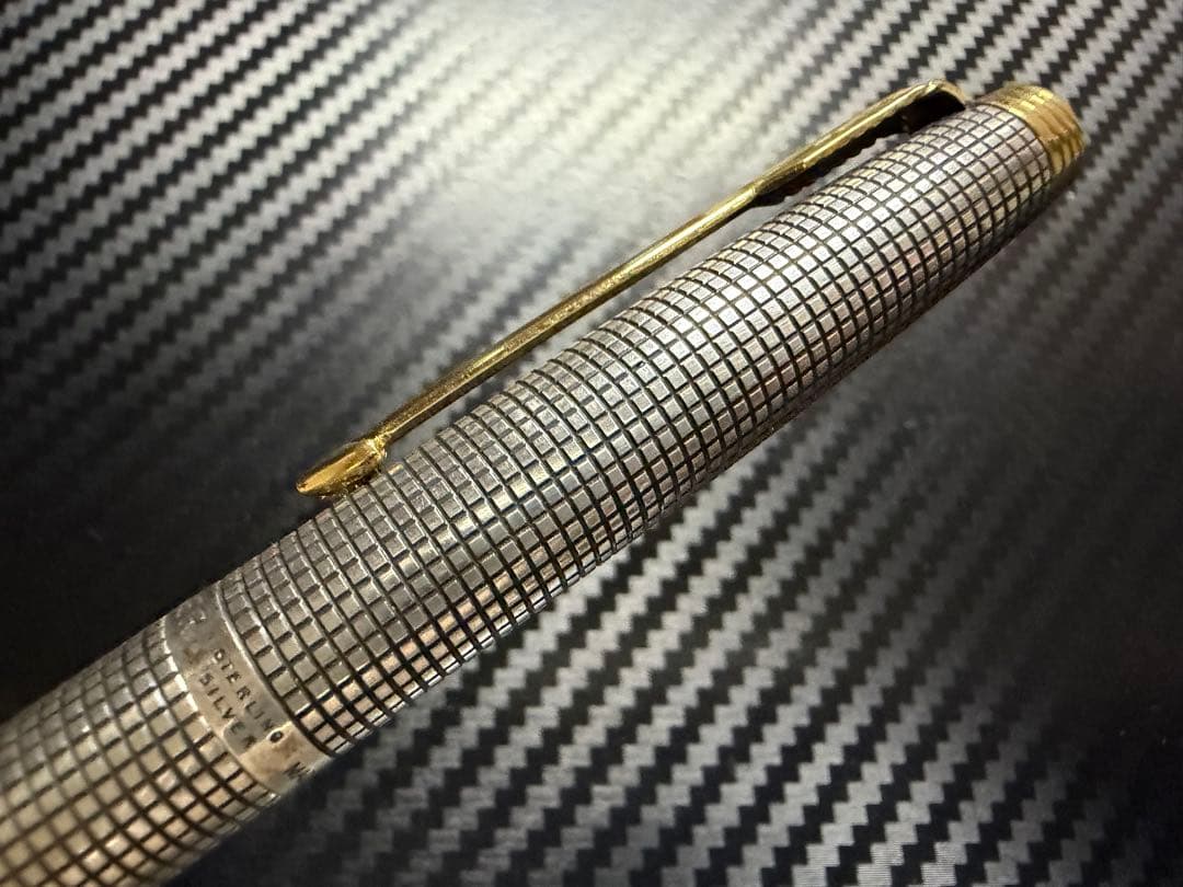 極美品 パーカー 75 シズレ スターリングシルバー フラットトップ F 万年筆