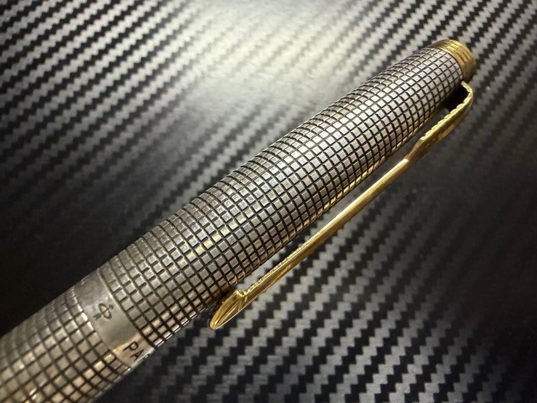 極美品 パーカー 75 シズレ スターリングシルバー フラットトップ F 万年筆