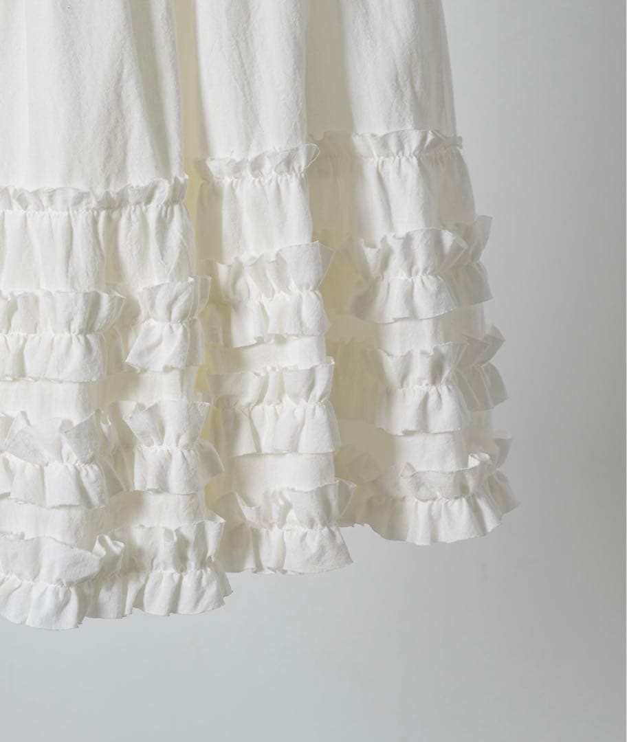 frill midi flared skirt / フリルボリュームスカート