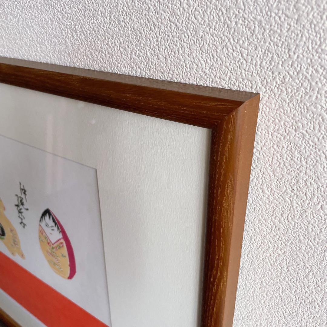 芹沢銈介 型染め 型絵染 額絵 額装 額入り沖縄 張子 インテリア アート 民藝