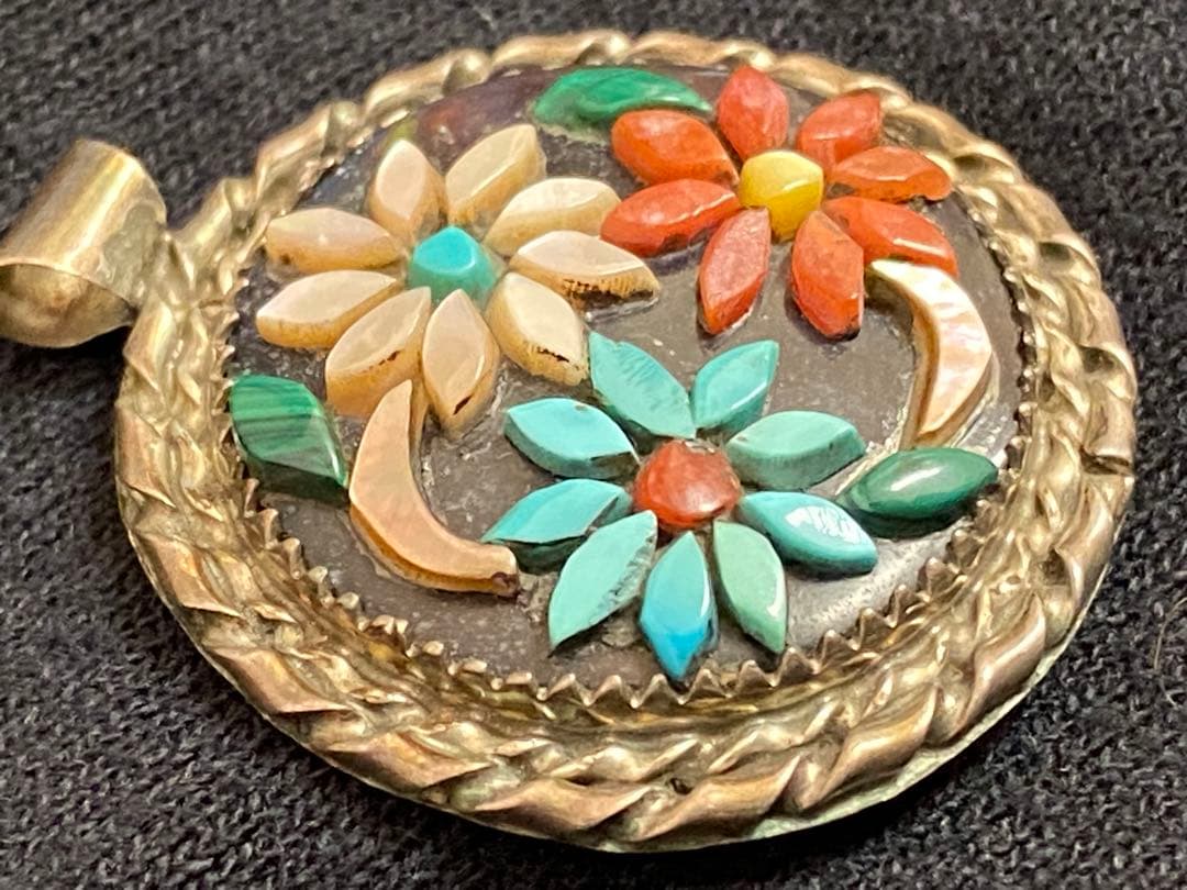 激レア　インディアンジュエリー　ズニ族　ペンダント　トップ　vintage