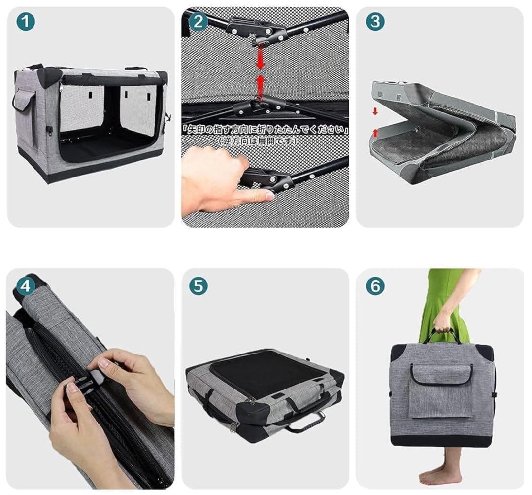 折りたたみペットケージ 犬ケージ 犬用クレート 猫用キャリー・カート XL