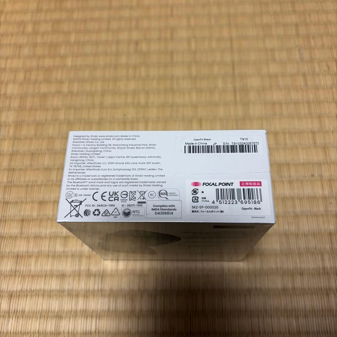 SHOKZ OPENFIT ブラック ワイヤレスイヤホン　ショックス