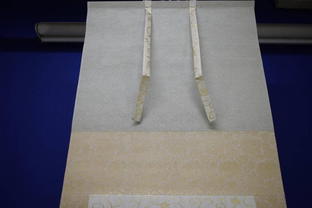 真作/今尾景年/刀豆にカマキリ図/景祥の桐極箱二重箱付/布袋屋掛軸HJ-109