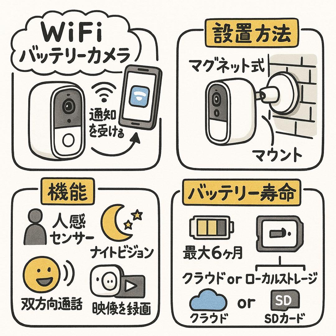 WiFiバッテリーカメラ 5台セット