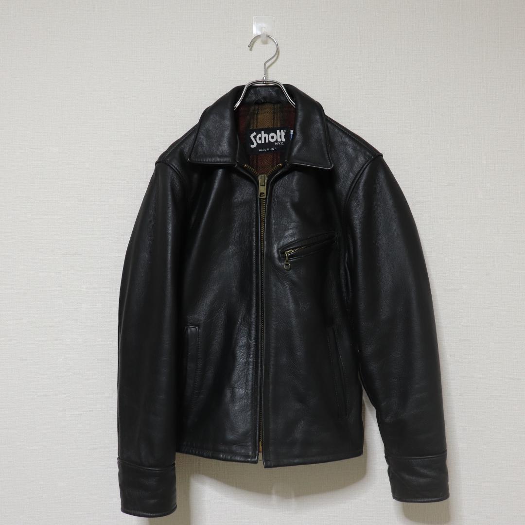Schott ショット 681 USA製 裏地 シングルライダース ジャケット