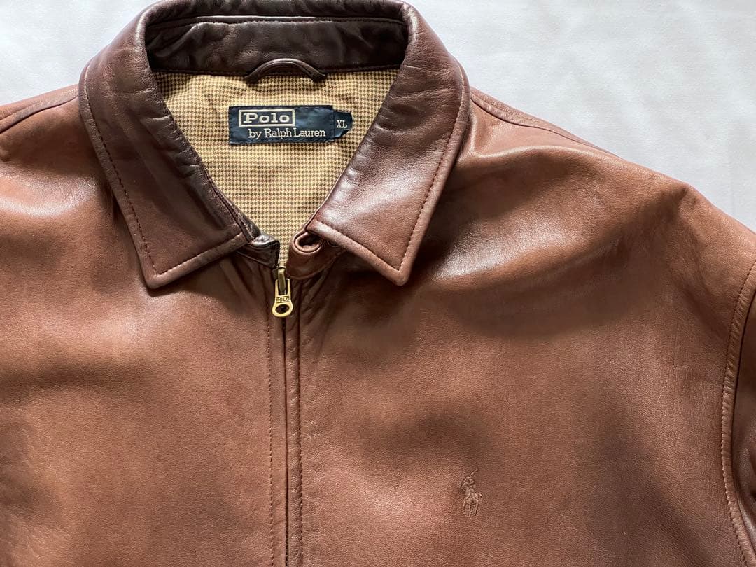 け*い様 90s【Polo by Ralph Lauren 】XLブラウンレザー