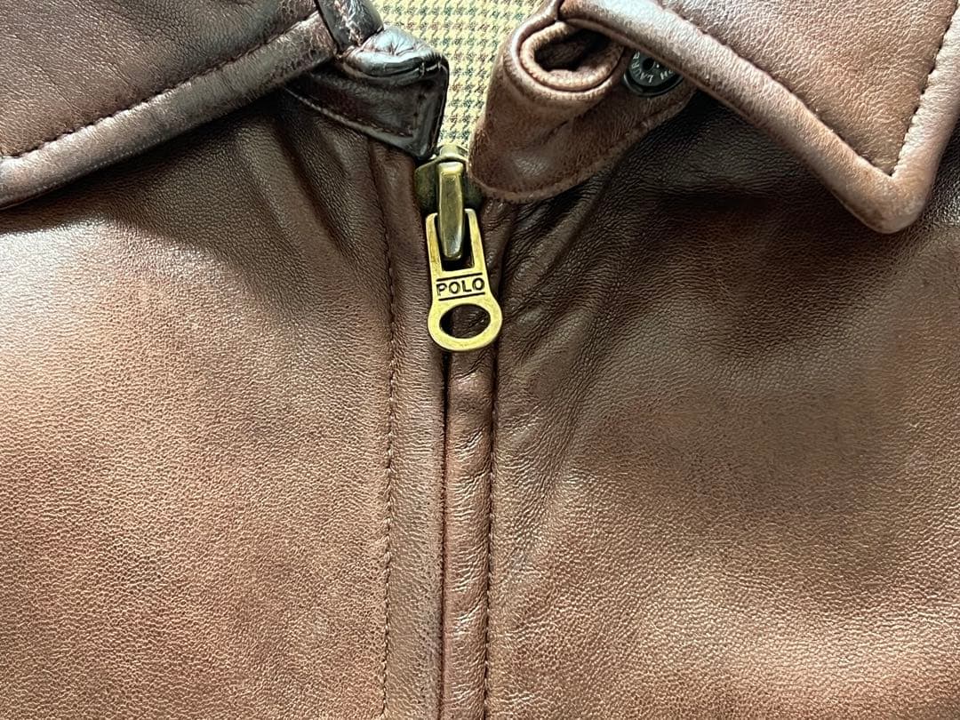 け*い様 90s【Polo by Ralph Lauren 】XLブラウンレザー