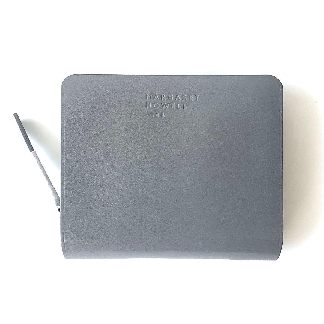 新品★マーガレットハウエル★新ベンジャミンラウンドファスナー2つ折財布★グレー