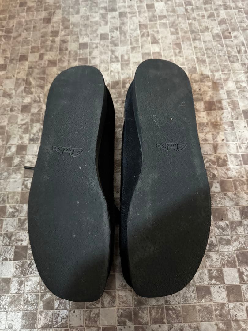 クラークス ワラビー モカシンシューズ スエード ブラック