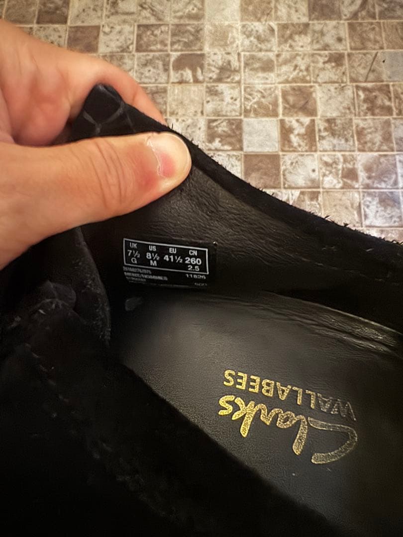 クラークス ワラビー モカシンシューズ スエード ブラック