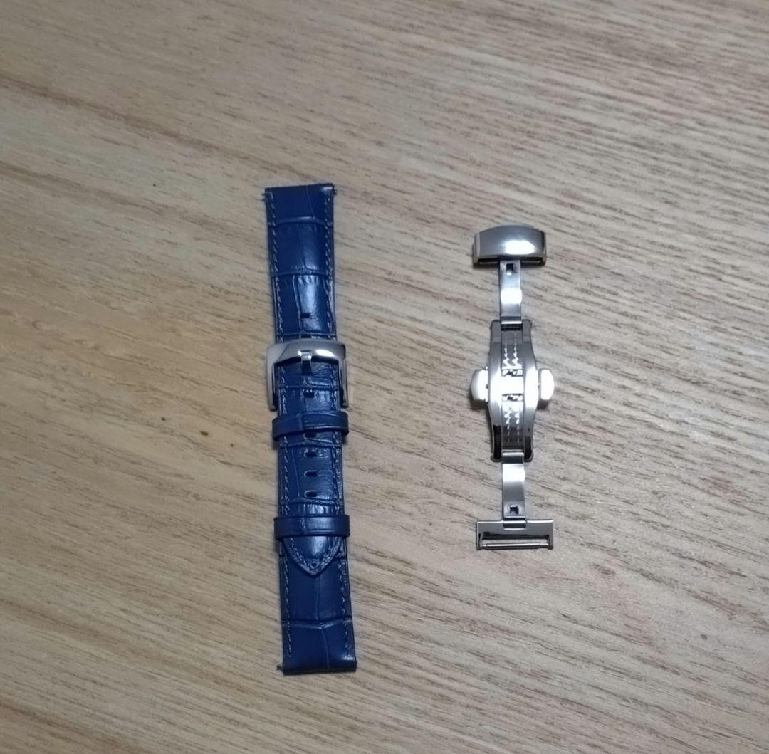 LOREO クロノグラフ 腕時計　革ベルト　Dバックル付き