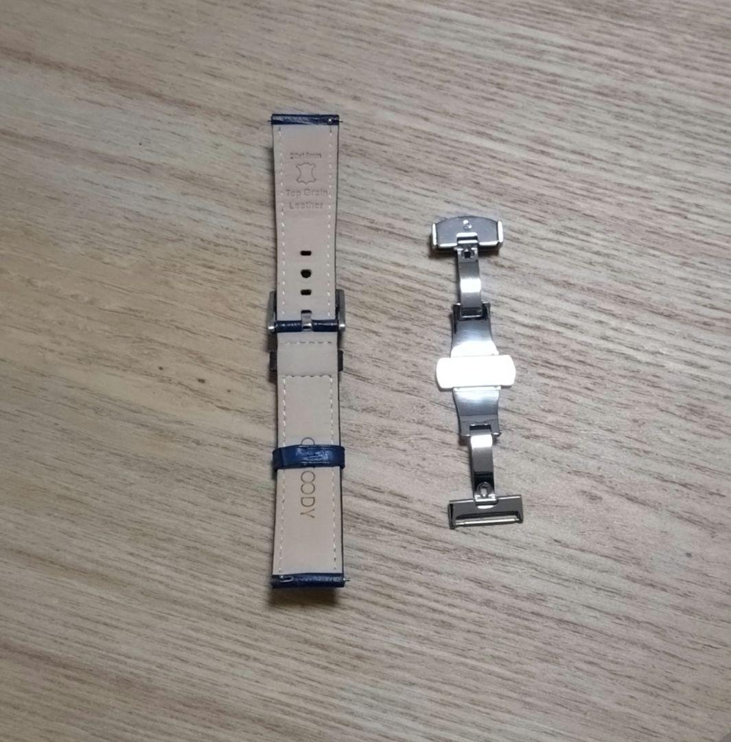 LOREO クロノグラフ 腕時計　革ベルト　Dバックル付き