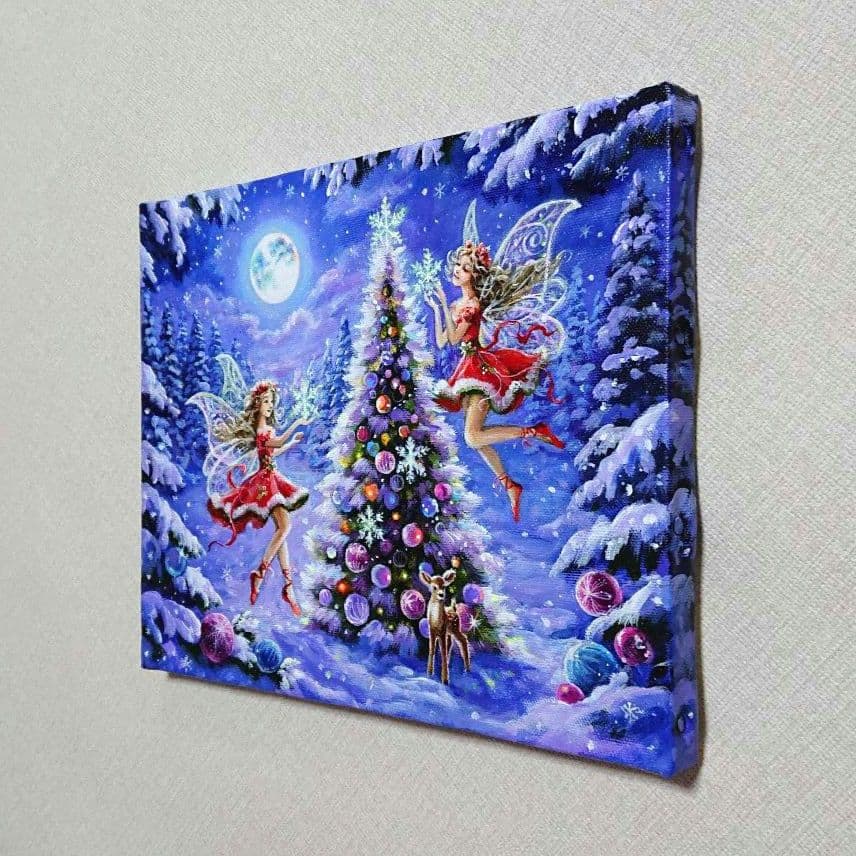 n*y様 【Fairy Christmas】アクリル画 F3 風景画 絵画