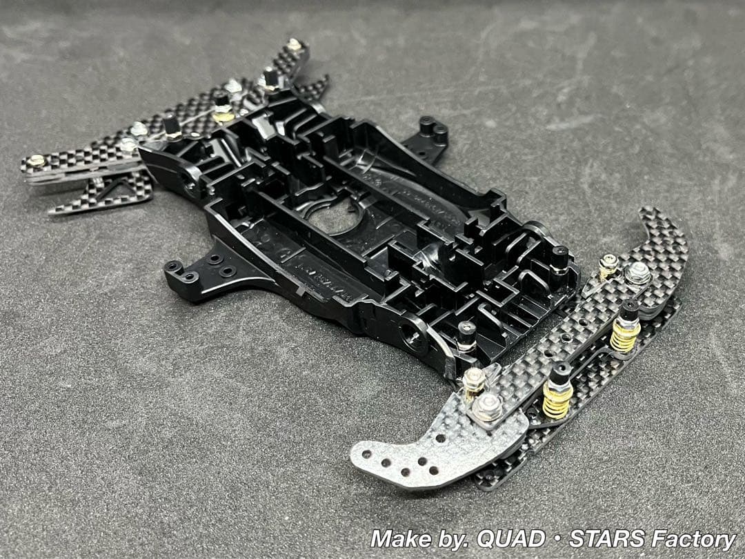 【ミニ四駆・MA用】2軸ATピボットバンパー＋1軸リヤアンカー　フルカーボン