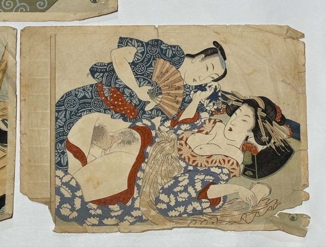 「明治期頃 彩色木版画 春画」5枚|艶本 浮世絵 和本 歌川国貞 木版刷り