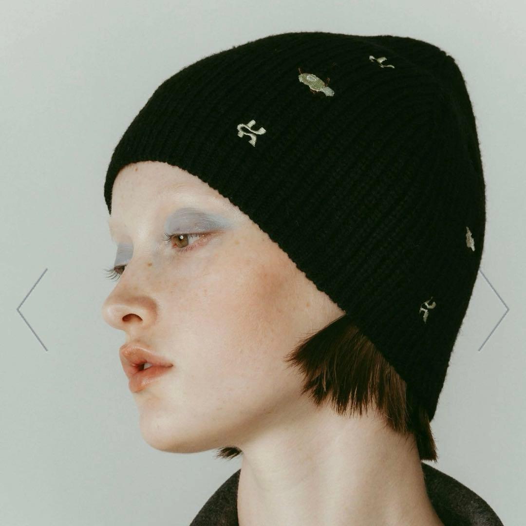 帽子 knuth marf /K motif beanie/BLACK