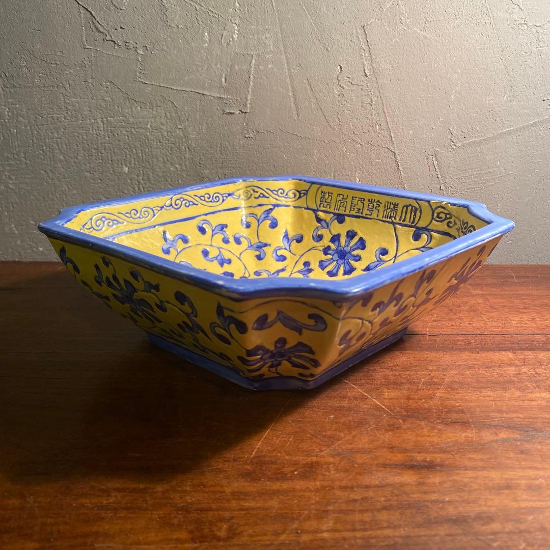 中国美術 大鉢 器 有間居監製 陶磁器 骨董品 レトロ コレクション