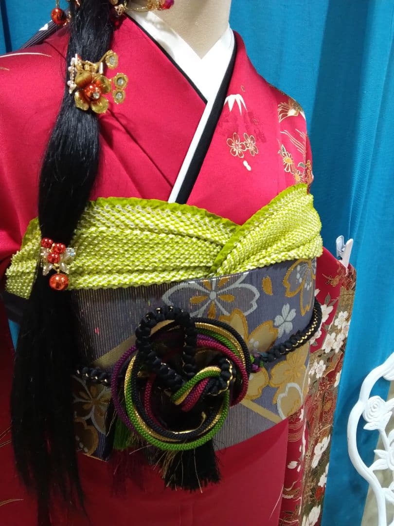 振袖フルセット、やまと誂製成人式、重ね衿、帯揚げ帯締め西陣袋帯、襦袢、ガード加工