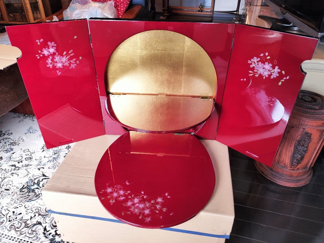 雛人形飾り台屏風円形台 1体 2段