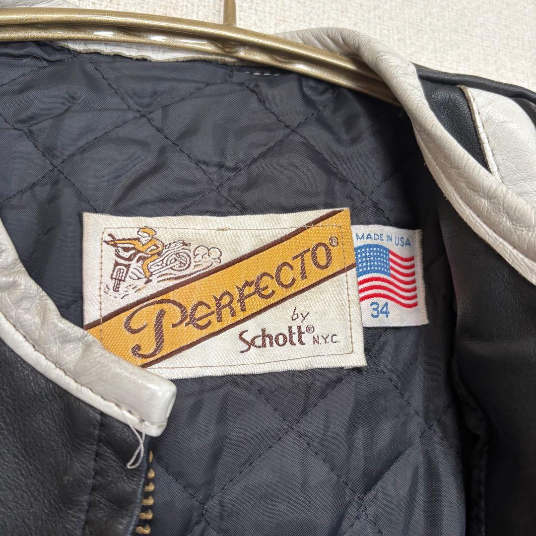 80s schottシングルライダースジャケット ジャケット ブラック 34