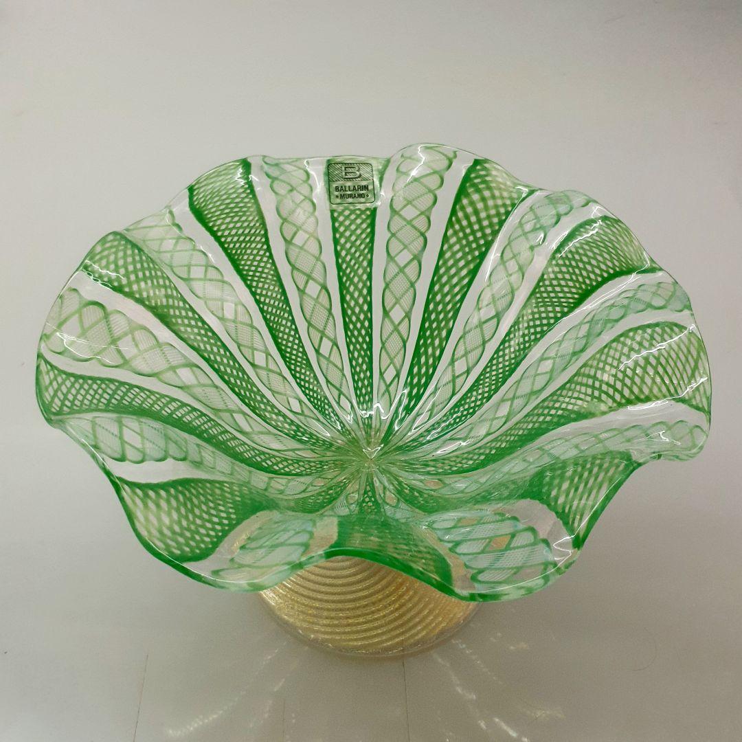 MURANO BALLARIN GLASS ムラノ バラリン レース コンポート