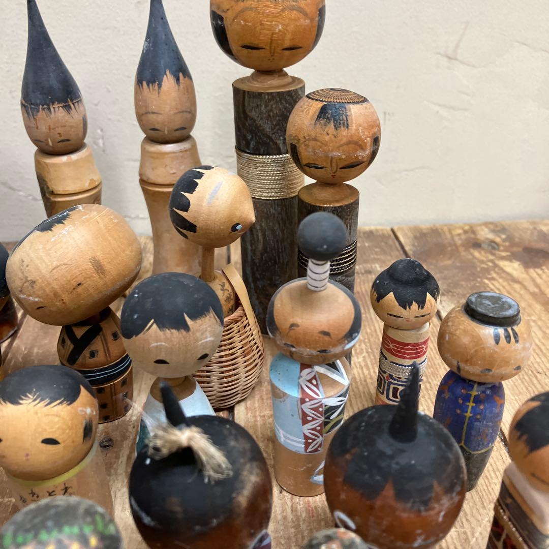 D-3 昭和レトロ 郷土玩具 こけし 小芥子 ミニチュア ミニ 52体セット