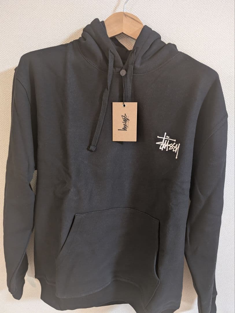 Stussy 新品タグ付き 裏起毛 ブラック スウェットパーカー Lサイズ