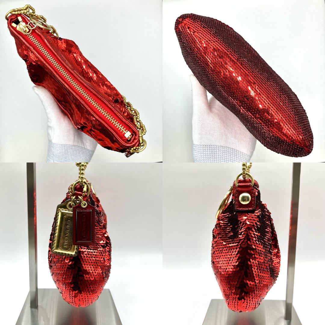 【希少】COACH コーチ　ハンドバッグ　ショルダーバッグ　ポーチ　スパンコール