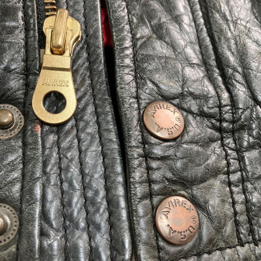 15654✨アヴィレックス XL ホースハイドレザージャケット 馬革 ライダース
