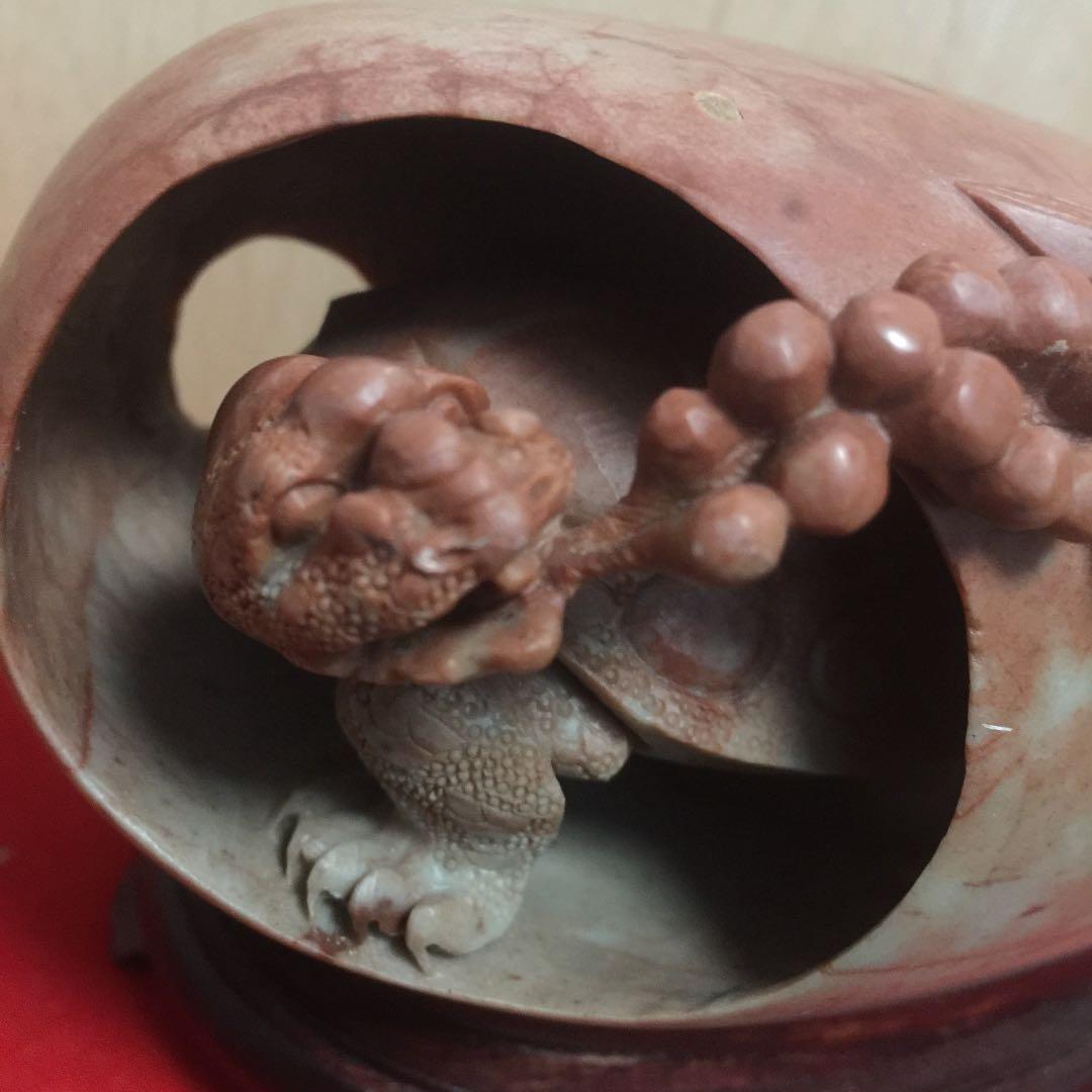 中国寿山石 細工 亀