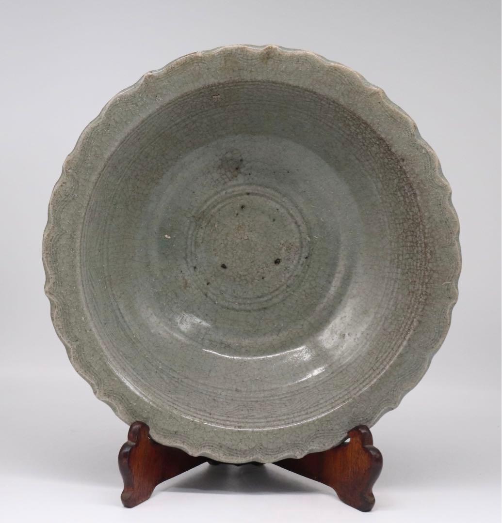 中国　明時代　青磁大皿　送料込み0929