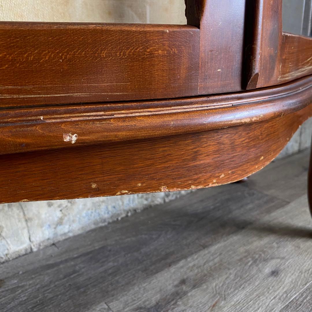 ヴィンテージ ガラスキャビネット　猫脚キャビネット　サイドボード