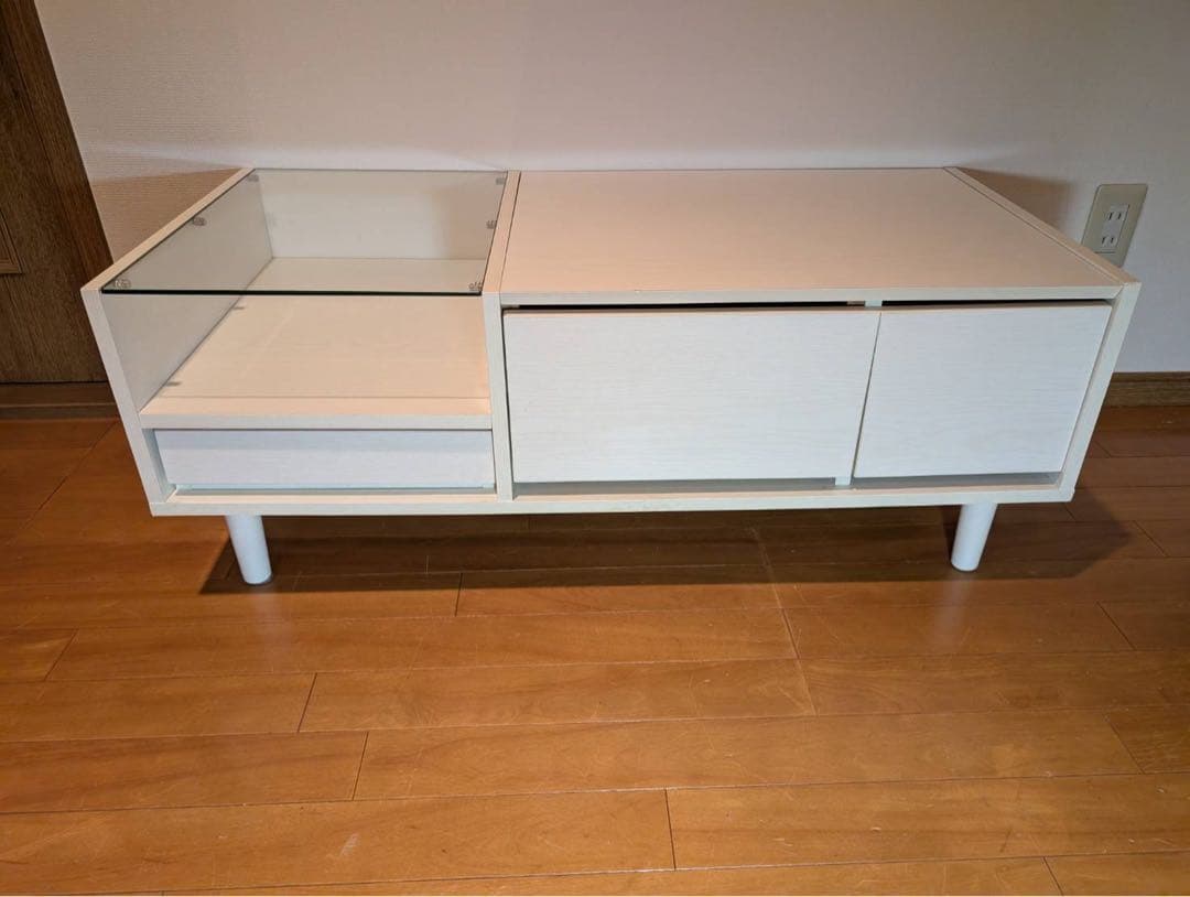 ■送料込■LOWYA ドレッサー コスメ台 ローテーブル 鏡化粧センターテーブル