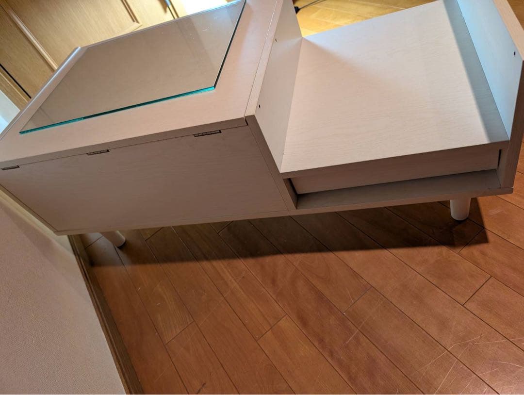 ■送料込■LOWYA ドレッサー コスメ台 ローテーブル 鏡化粧センターテーブル