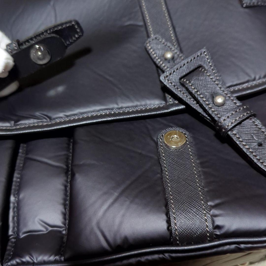 新品Lagasha ナイロン　PUコーティング　牛革　ショルダー　ハンド　バッグ