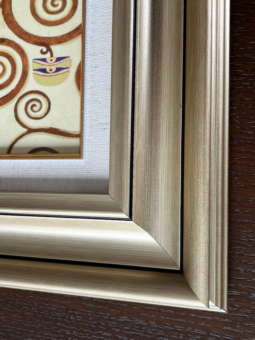 クリムト　「抱擁」　複製ポスター　額付　メディウム加工　②