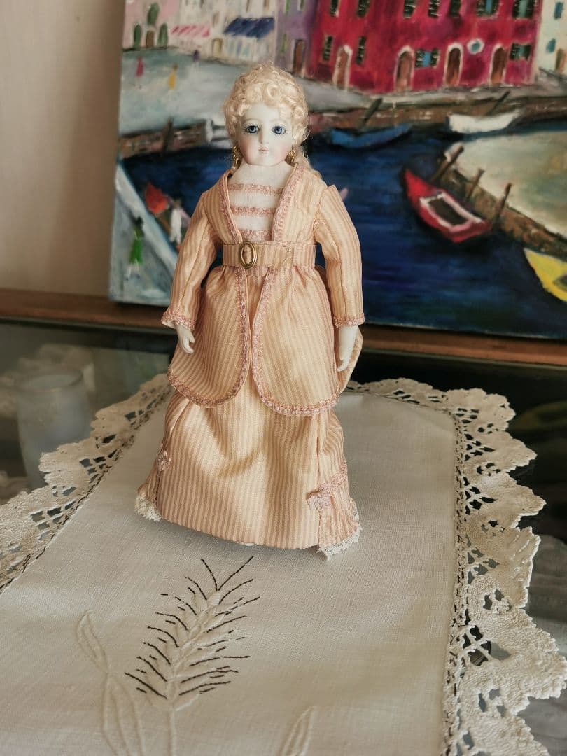 ヴィンテージ 作家物ミニョネットフレンチビスクドール キャシーハンセン作 貴婦人