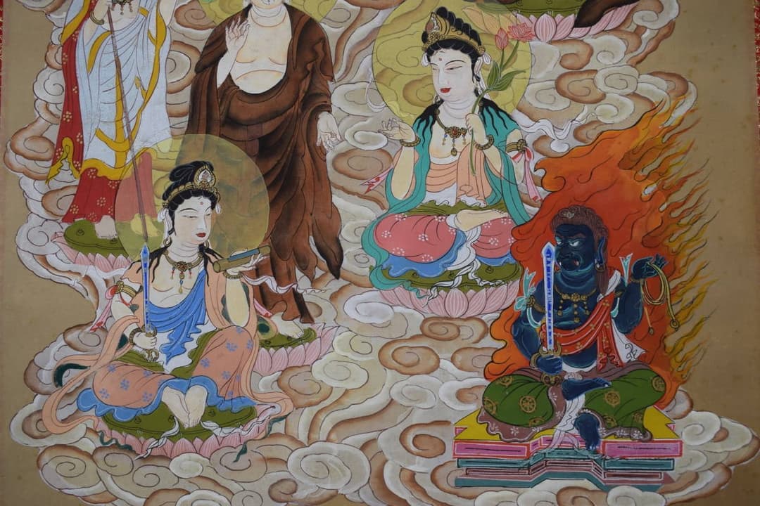 作者不詳/十三佛図/十三仏図/掛軸☆宝船☆Y-435　JM