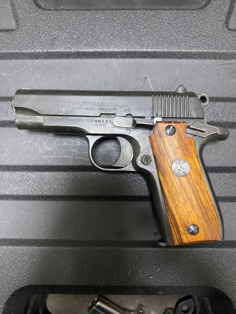 タナカ　コルト380オート　ウッドグリップ　ブラック　ガスブロ　絶版