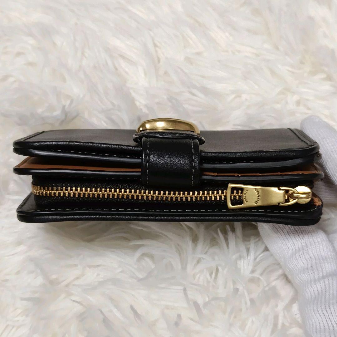 【極美品】COACH コーチ タビーミディアムウォレット 二つ折り財布 ブラック